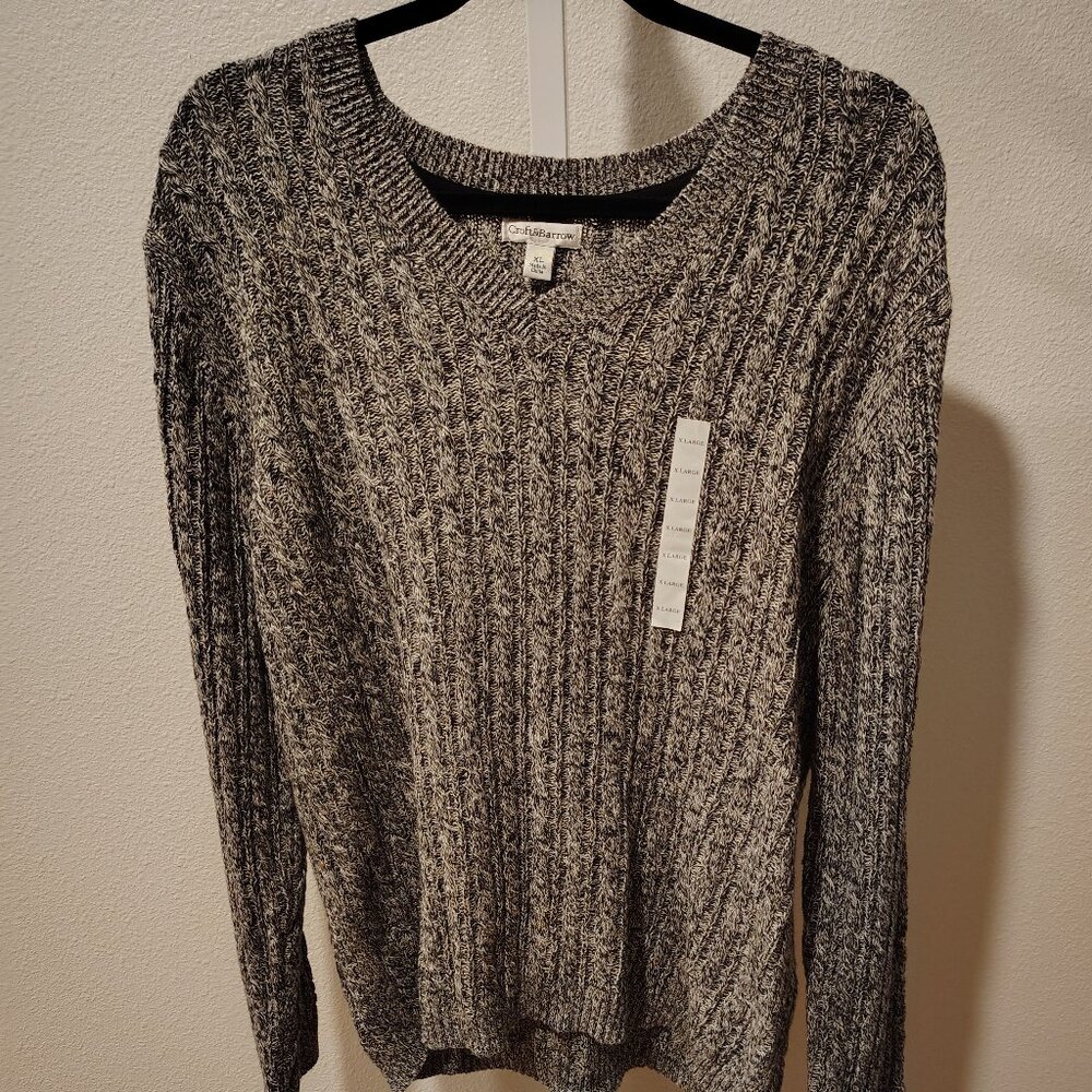 Croft & Barrow Women's V-Neck Sweater Size XL NWT Cotton Style CB34244A